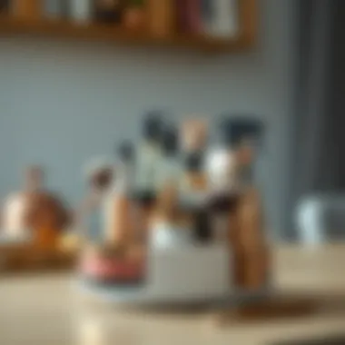 Innovative design showcasing functionality and aesthetics Modern design of a rotating cosmetic organizer with compartments