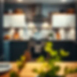 A stylish kitchen featuring a peel and stick faux brick backsplash