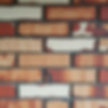 Textured Faux Brick Material Close-up view of textured peel and stick faux brick material