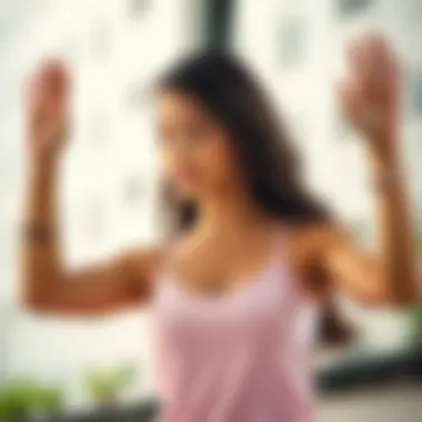 Yoga practice in a serene environment, emphasizing personal expression through attire.