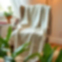 Cozy love letter blanket draped over a chair