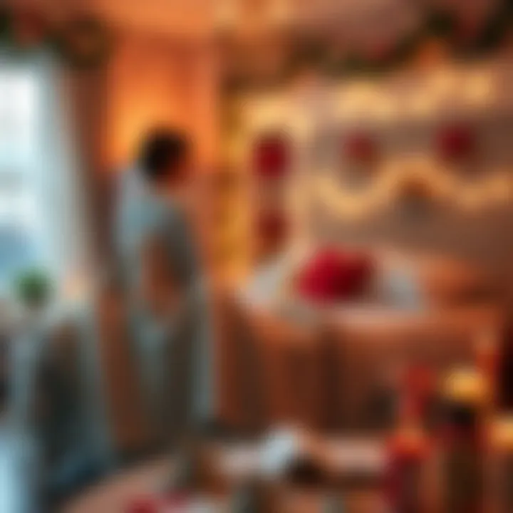 Romantic Ambiance: The Love Letter Blanket in Use Personalized blanket displayed in a romantic setting