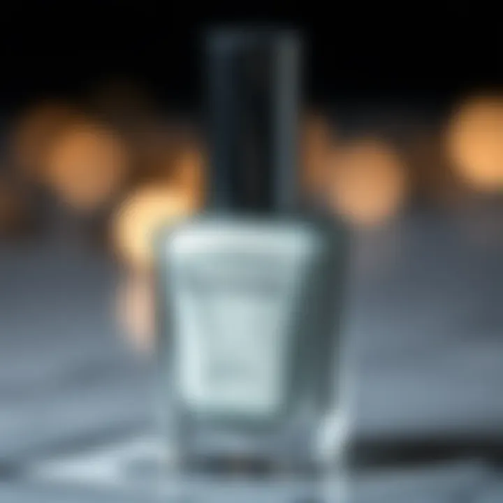 Sleek Bottle of Platinum Nail Polish Close-up of platinum nail polish in a sleek bottle