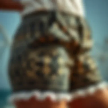 Intricate Designs of Plus Size Vintage Shorts Close-up of intricate patterns and textures on plus size vintage shorts, highlighting unique design elements.