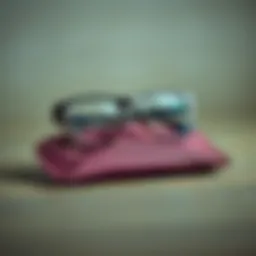 Stylish reading glasses pouch showcasing premium materials