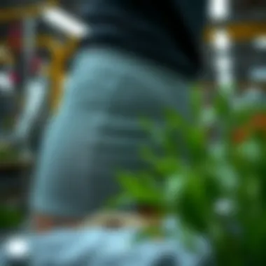 Sustainable production of ribbed knit biker shorts illustrated