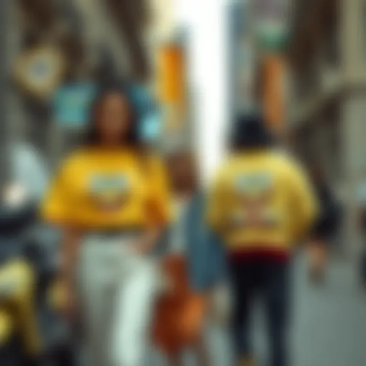 A vibrant street style scene showcasing Romwe x SpongeBob styles