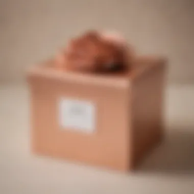 Eco-friendly rose gold wedding card box crafted from sustainable materials