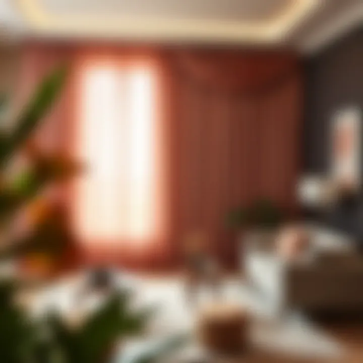 Elegant Rose Sheer Curtains in a Modern Space Elegant rose sheer curtains draping a stylish living room