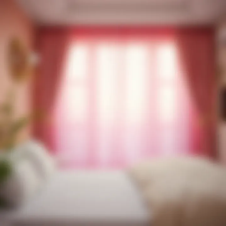 Rose Sheer Curtains Enhancing a Calm Bedroom A serene bedroom adorned with rose sheer curtains