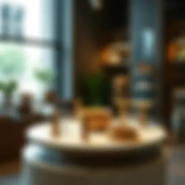 Sustainable Display in Boutique Sustainable material rotating display plate used in a contemporary boutique