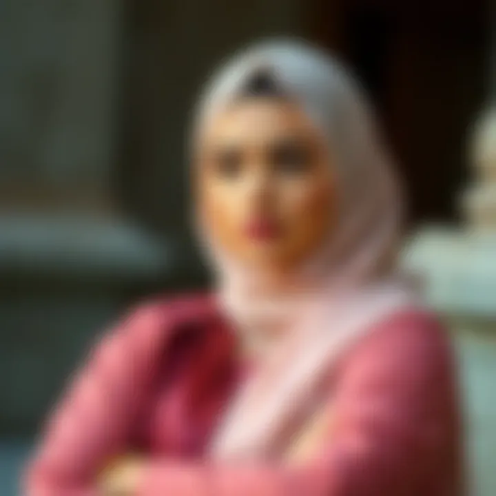 Reflecting on Modest Fashion A thoughtful woman in traditional attire, reflecting the significance of modest fashion