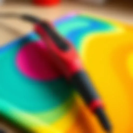 Stylish silicone hot tool mat with vibrant colors