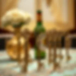 Elegant skeleton key bottle openers arranged on a decorated table