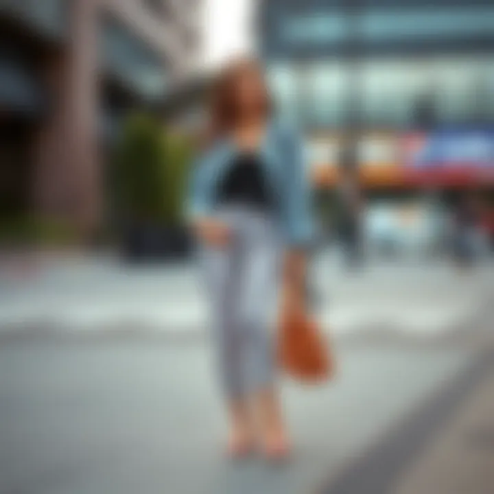 Casual Outfit with Striped Flats Fashionable pairing of striped flats with casual outfits