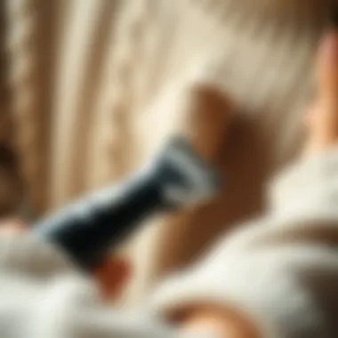 Close-up view of a sweater being treated with a shaver, showcasing lint removal.