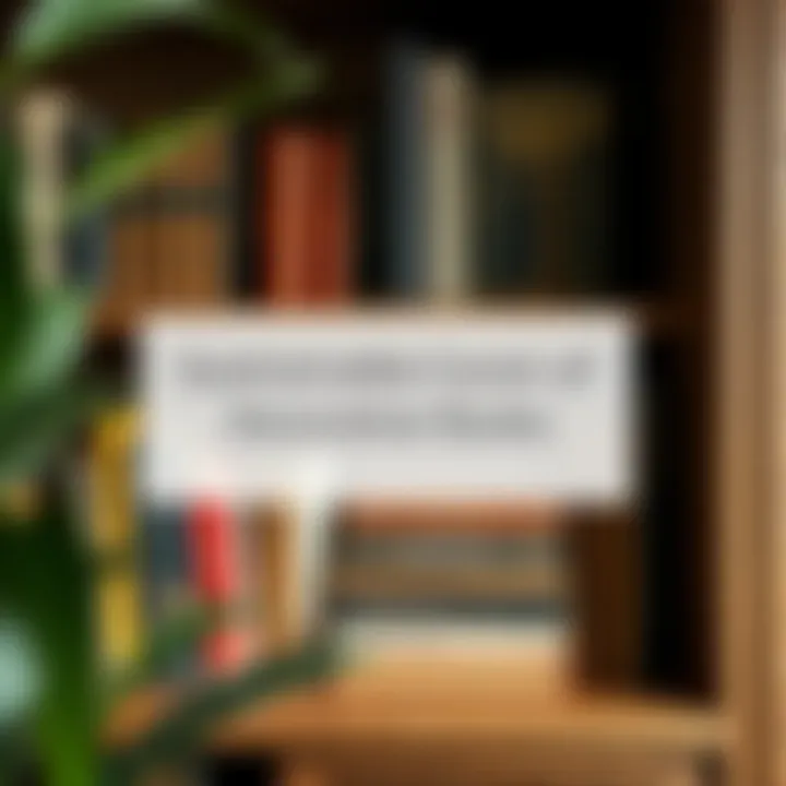 Sustainable Curation of Decorative Books A curated bookshelf showcasing sustainable practices in the selection of decorative books