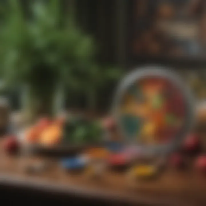 A vibrant palette of colors that complements evergreen decor.