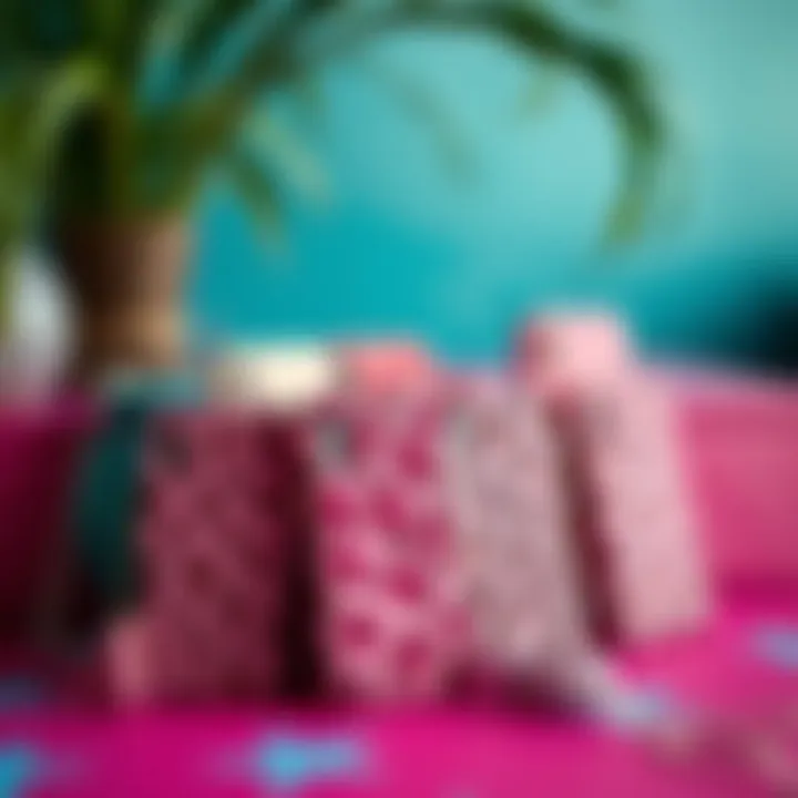 Diverse Collection of Bold Accessories An array of pink cheetah print phone cases displayed on a vibrant surface
