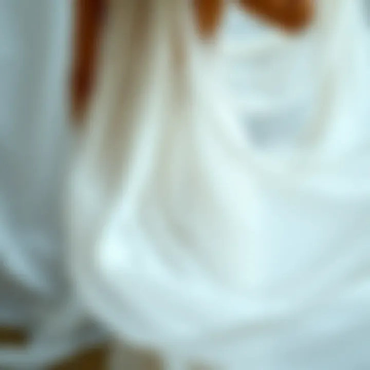 Graceful Chiffon Fabric Movement Dramatic flow of chiffon fabric in a wedding dress.