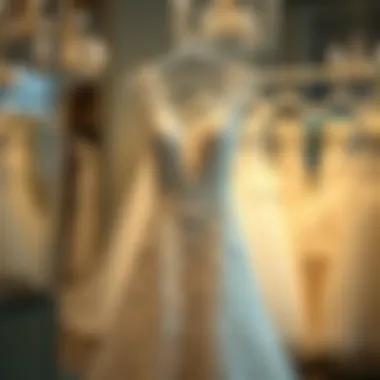 Stunning Display of Deep V Lace Elegance Elegant deep V lace wedding dress on display