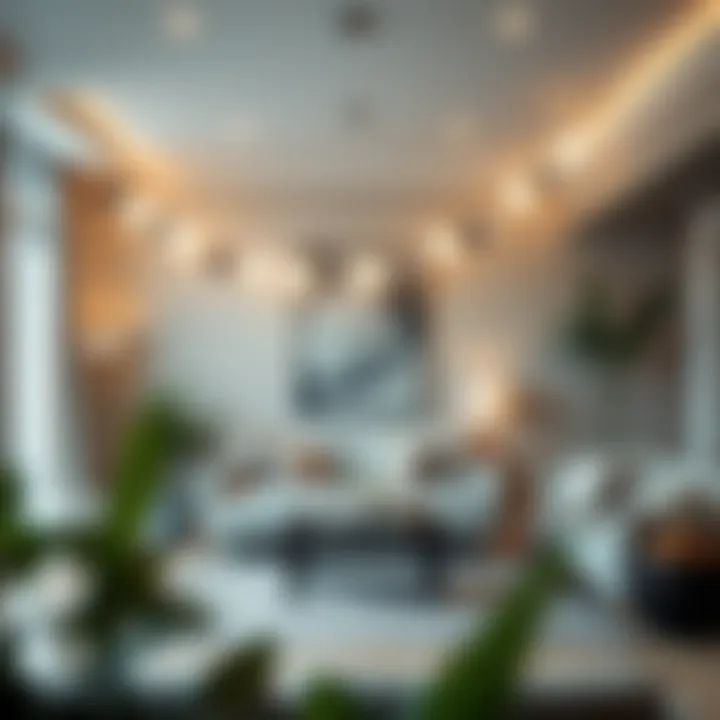 Contemporary styling of moon phase garlands in interior decor