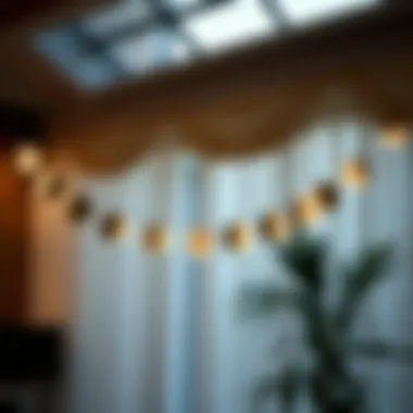 Elegant moon phase garland design showcasing various lunar phases