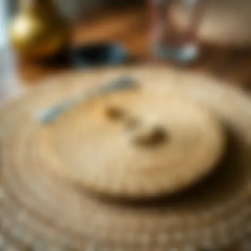 Craftsmanship of Woven Circle Placemats Close-up of intricately woven circle placemat showcasing craftsmanship