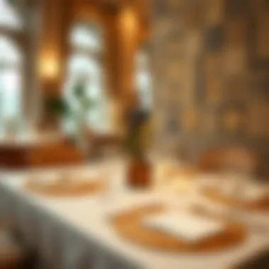 Elegant dining setting featuring woven circle placemats