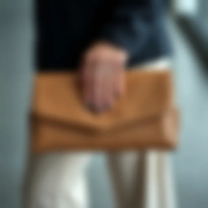 The Elegance of Minimalism in Clutch Design Elegant minimalistic clutch purse in neutral tones