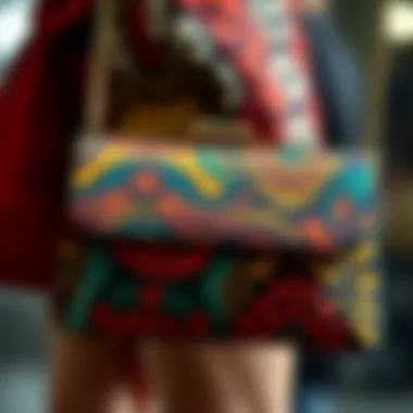 Embracing Boldness: Patterns and Textures in Clutch Fashion Vibrant clutch purse showcasing unique patterns and textures