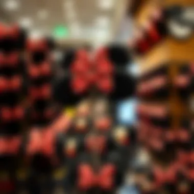 Retail Display of Mickey Ears: Marketing Insights An array of Disney Mickey ears displayed in a retail environment, showcasing marketing strategies