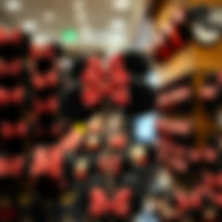 Retail Display of Mickey Ears: Marketing Insights An array of Disney Mickey ears displayed in a retail environment, showcasing marketing strategies