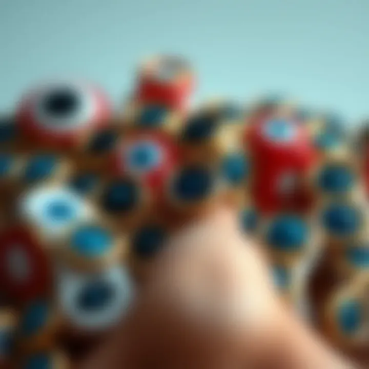 Diverse Styles of Evil Eye Nose Rings Stylized arrangement of different styles of evil eye fake nose rings