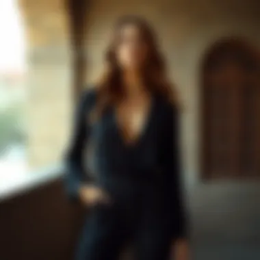 The Elegance of the Deep V Jumpsuit Elegant deep V jumpsuit on a model showcasing its silhouette