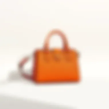 Vibrant Aesthetics and Modern Design A stylish purse in a vibrant color placed against a minimalist backdrop