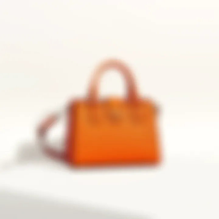 Vibrant Aesthetics and Modern Design A stylish purse in a vibrant color placed against a minimalist backdrop