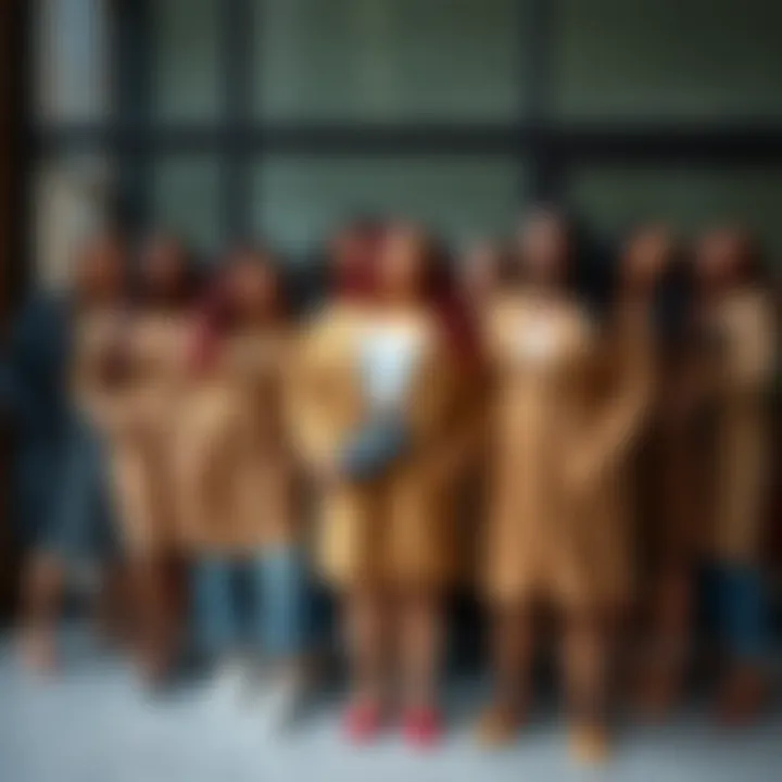 Inclusivity in Fashion: Diverse Body Types Diverse group showcasing different body types wearing camel cardigans