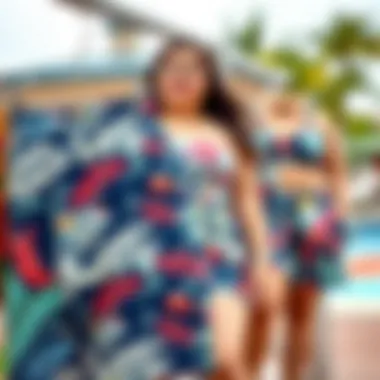 Diverse Patterns of Plus Size Bermuda Swim Shorts A stylish display of plus size Bermuda swim shorts in varied patterns