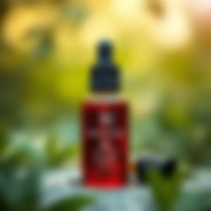 Pheromone Oil and Nature's Influence A close-up of a bottle of pheromone oil set against a natural backdrop