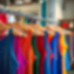A vibrant collection of plus size knitted tank tops displayed on a rack