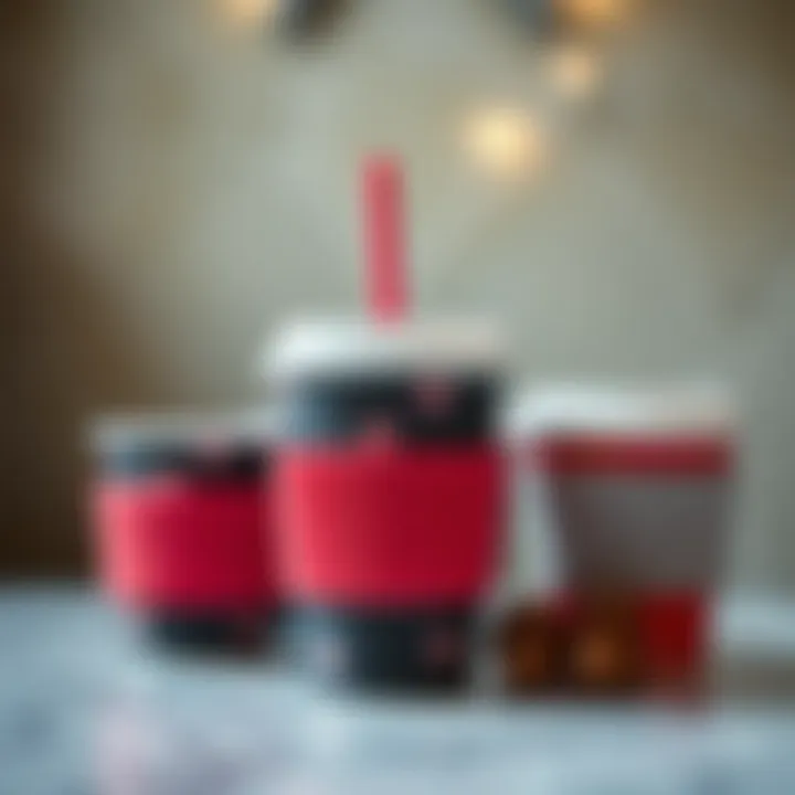 Artistic arrangement of silicone cup sleeves enhancing beverage presentation