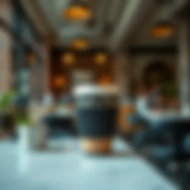 Silicone cup sleeves in a modern cafe setting