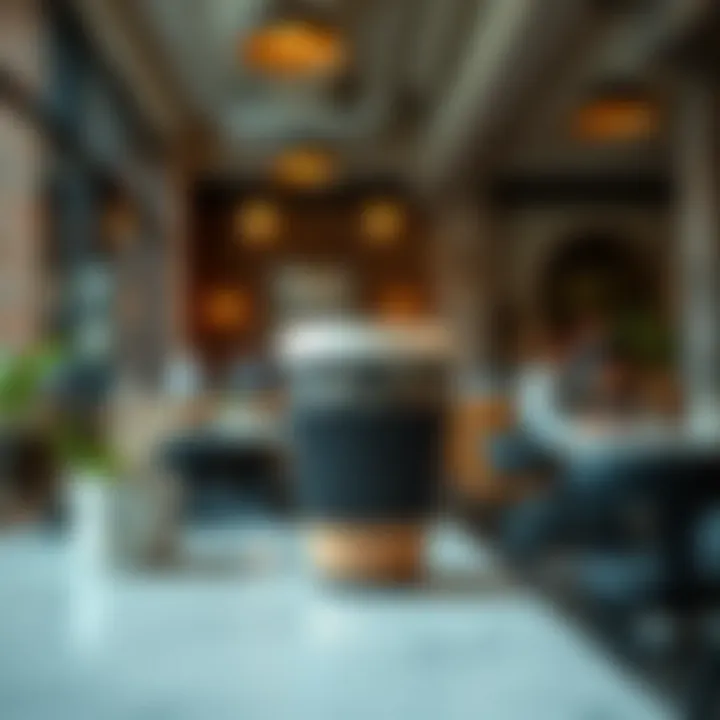 Silicone cup sleeves in a modern cafe setting