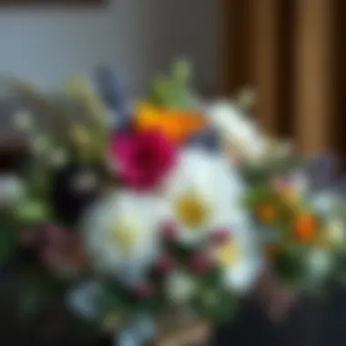 A sustainable floral arrangement showcasing eco-friendly materials