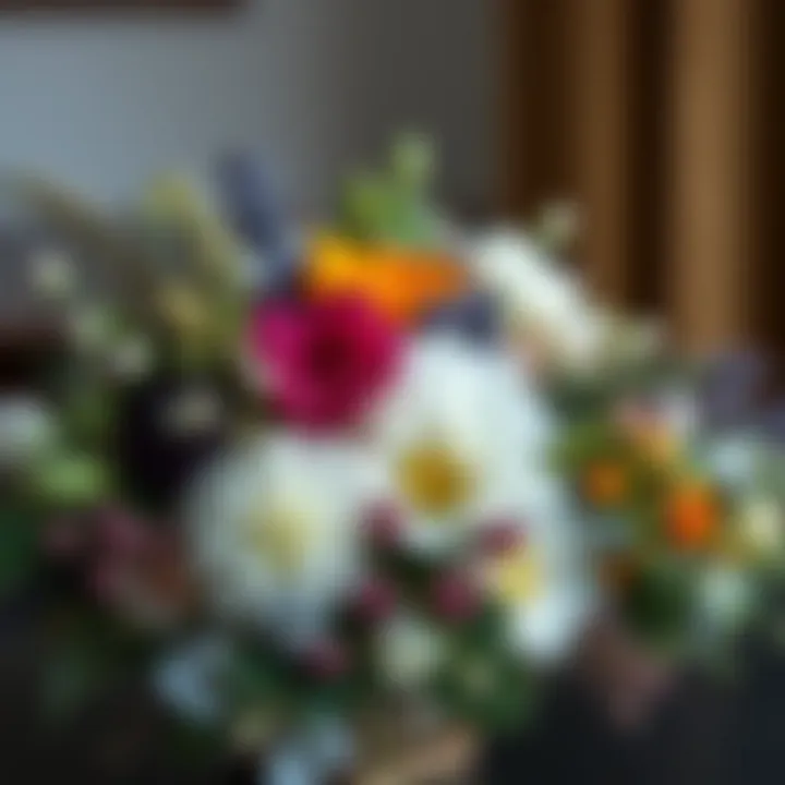 A sustainable floral arrangement showcasing eco-friendly materials