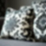 Elegant black and white cushion cover showcasing intricate patterns