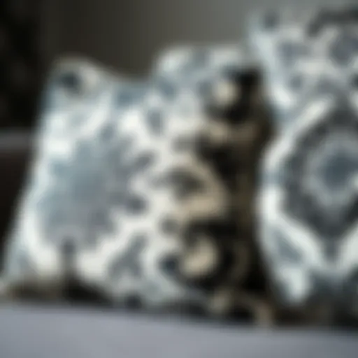 Intricate Patterns in Monochrome Elegant black and white cushion cover showcasing intricate patterns