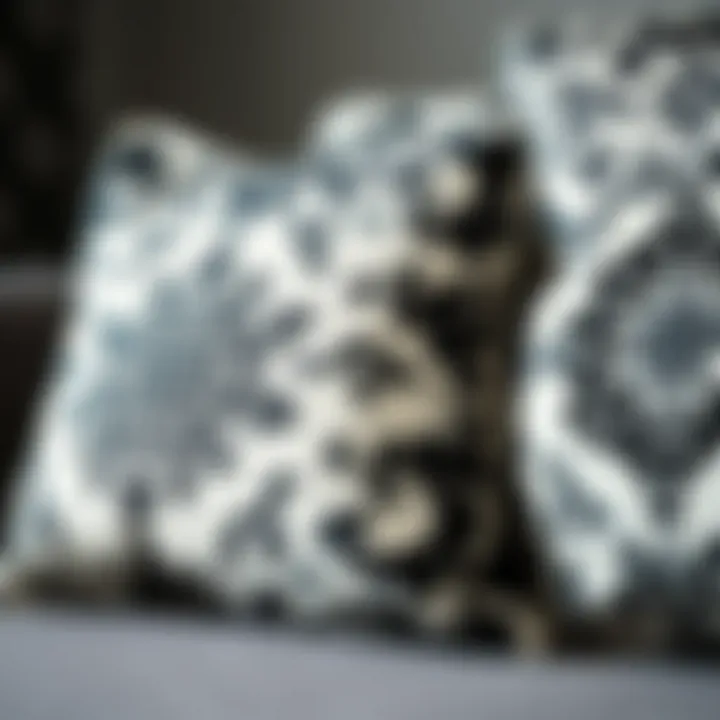 Intricate Patterns in Monochrome Elegant black and white cushion cover showcasing intricate patterns