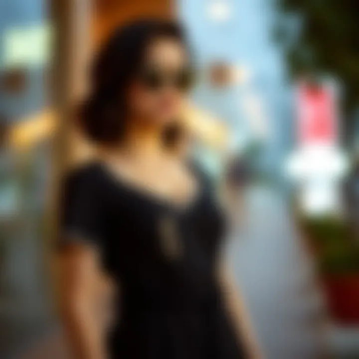 Trendy Styled Jumpsuit A fashion-forward petite short sleeve jumpsuit styled with accessories for a trendy look